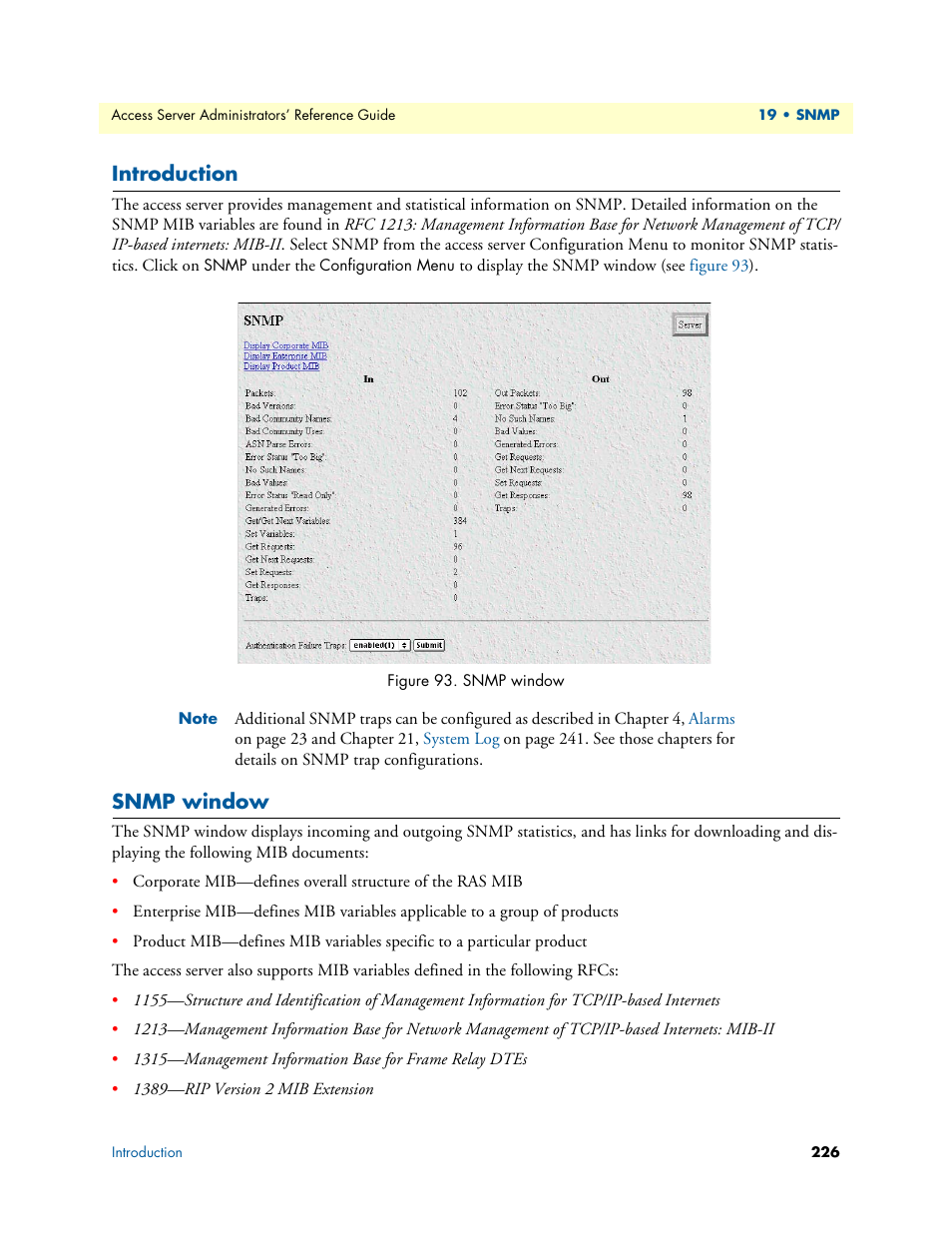 Introduction, Snmp window | Patton electronic 29XX User Manual | Page 226 / 326