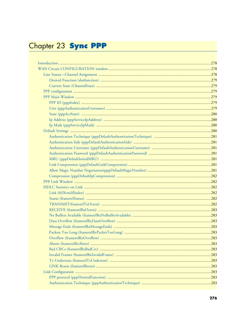 Chapter 23 sync ppp, Sync ppp, Chapter 23 | Patton electronic 29XX User Manual | Page 276 / 326