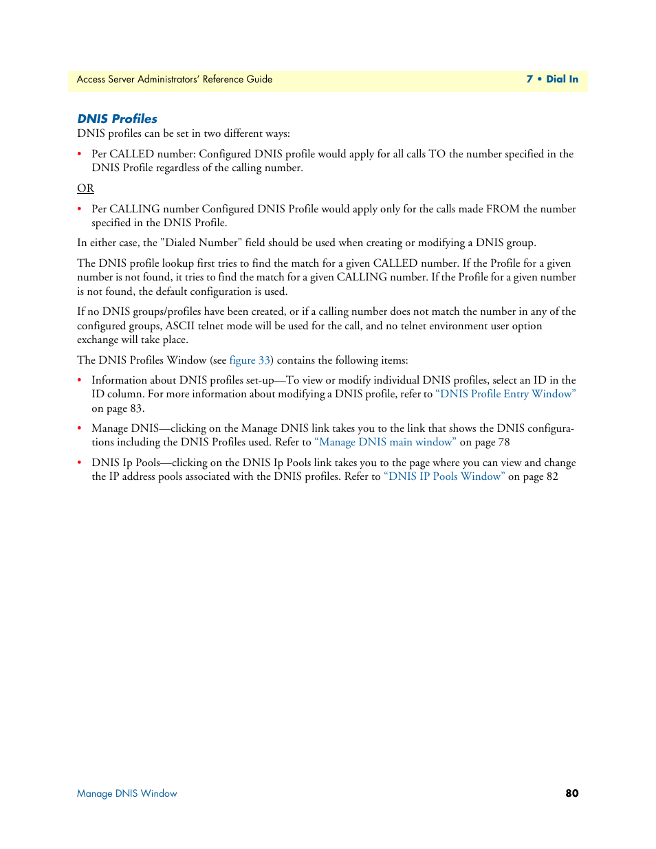 Dnis profiles | Patton electronic 29XX User Manual | Page 80 / 326