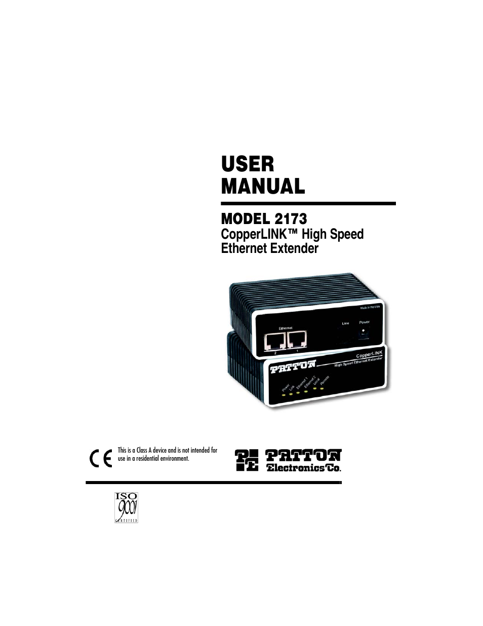 Patton electronic 2173 User Manual | 20 pages