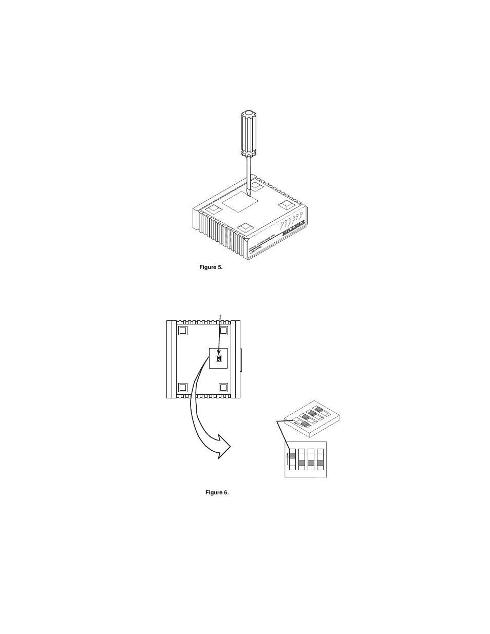 1 2 3 4 on, S1 rear front, 12 3 4 on | Figure 5. removing protective cover, Figure 6. dip switch orientation | Patton electronic 2173 User Manual | Page 13 / 20