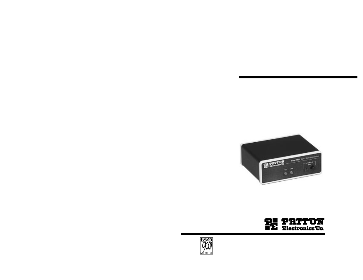 Patton electronic 1050patton User Manual | 9 pages