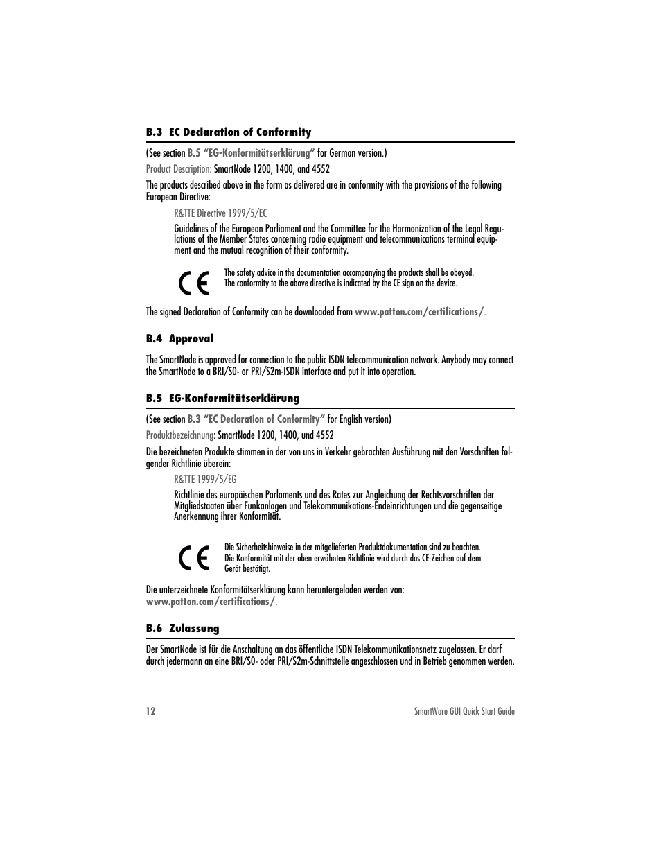 Patton electronic SMARTNODE 4552 User Manual | Page 12 / 16