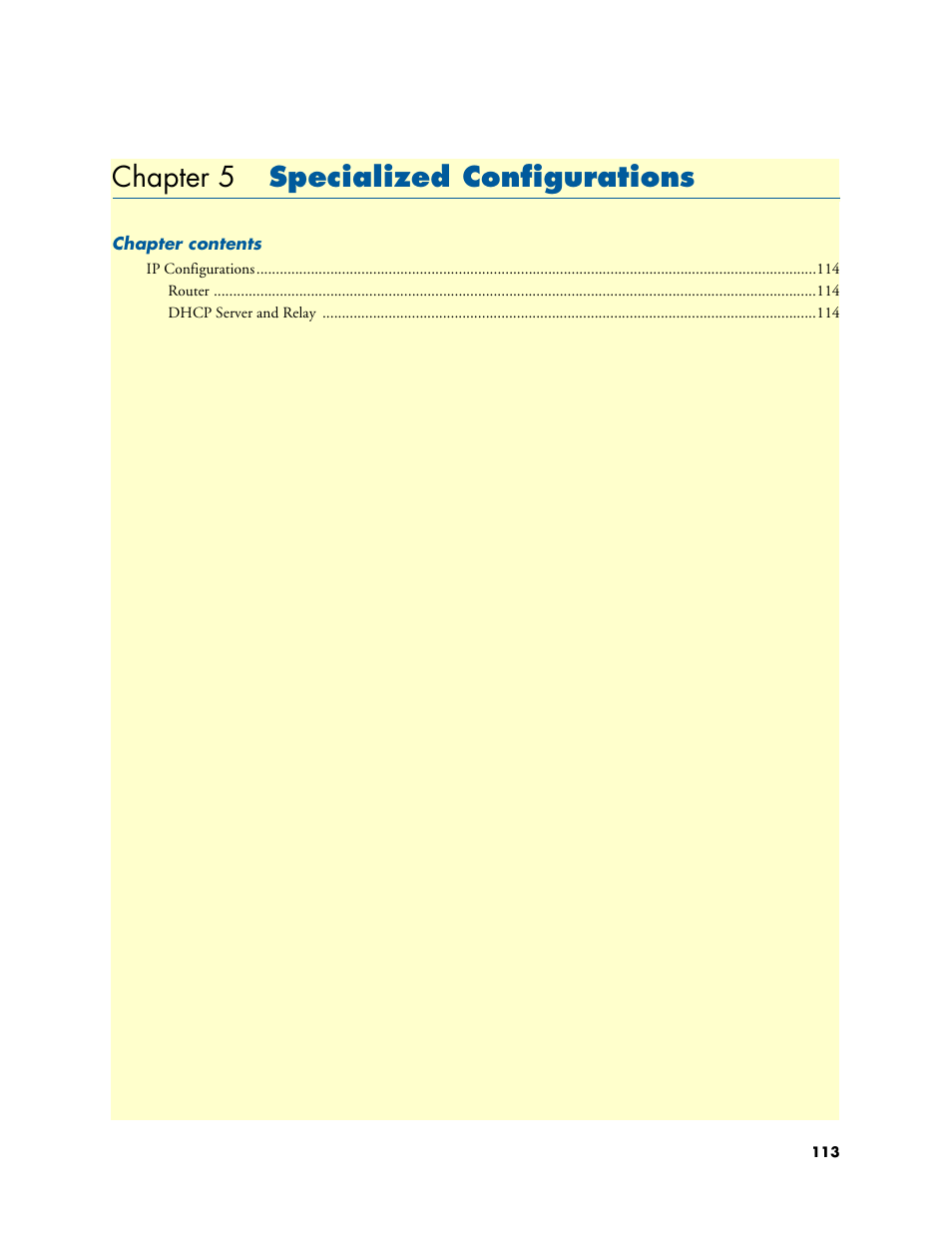 Chapter 5 specialized configurations, 5 specialized configurations, Chapter 5 de | Patton electronic G.SHDSL INTEGRATED 3086 User Manual | Page 113 / 196