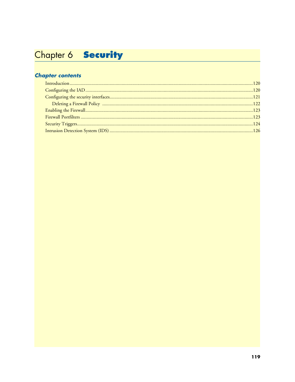 Chapter 6 security, 6 security, Chapter 6 d | Patton electronic G.SHDSL INTEGRATED 3086 User Manual | Page 119 / 196