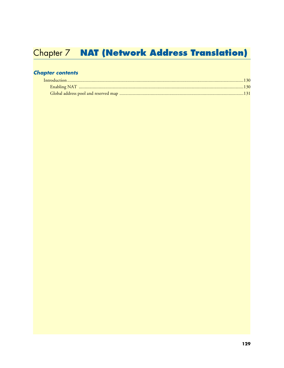 Chapter 7 nat (network address translation), 7 nat (network address translation), Chapter 7 d | Patton electronic G.SHDSL INTEGRATED 3086 User Manual | Page 129 / 196