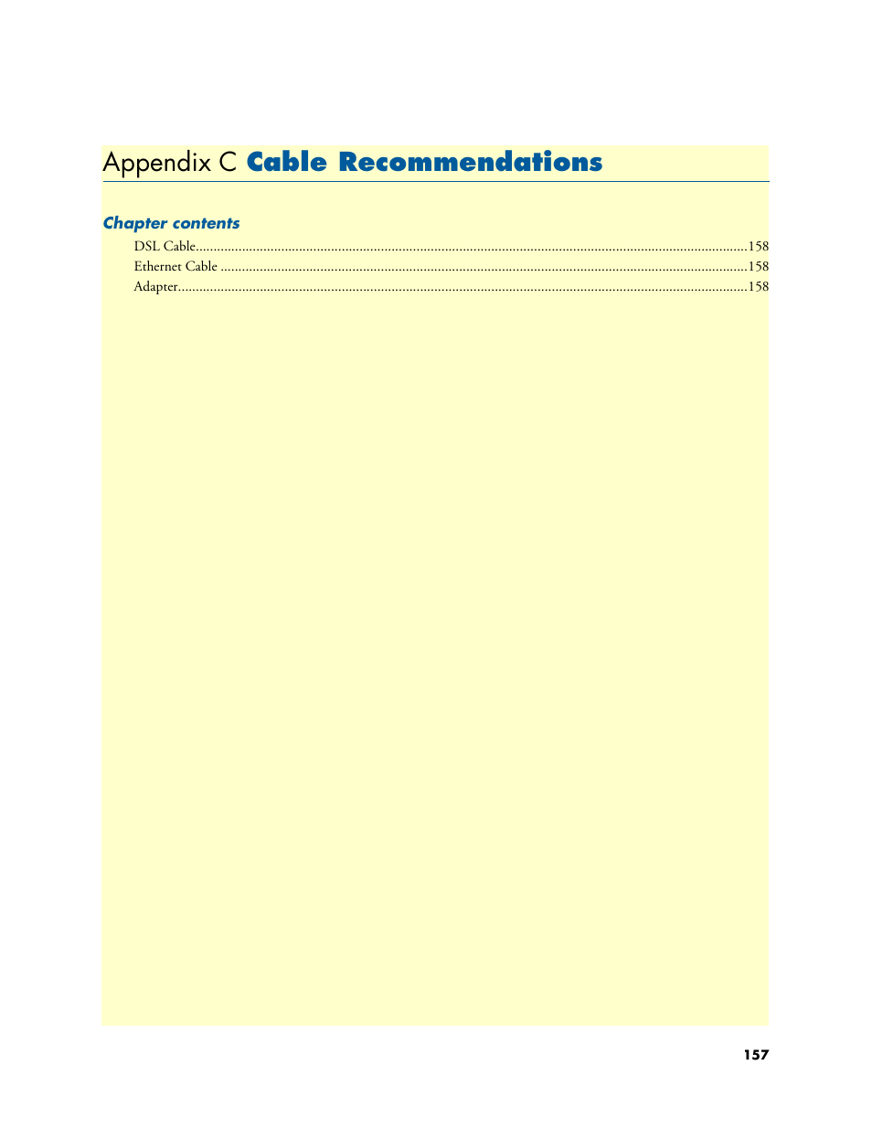 Appendix c cable recommendations, C cable recommendations, Appendix c pr | Patton electronic G.SHDSL INTEGRATED 3086 User Manual | Page 157 / 196