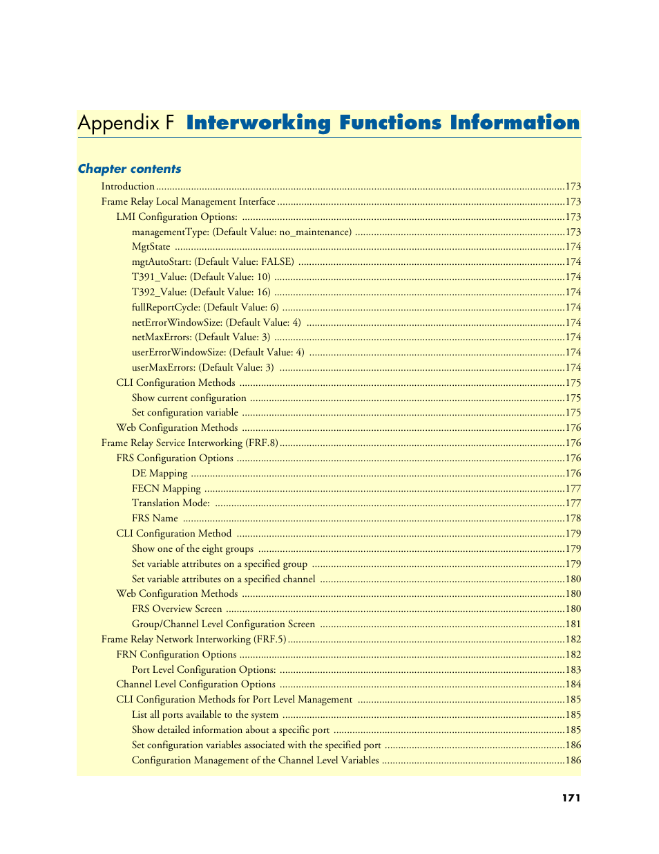 Appendix f interworking functions information, F interworking functions information | Patton electronic G.SHDSL INTEGRATED 3086 User Manual | Page 171 / 196