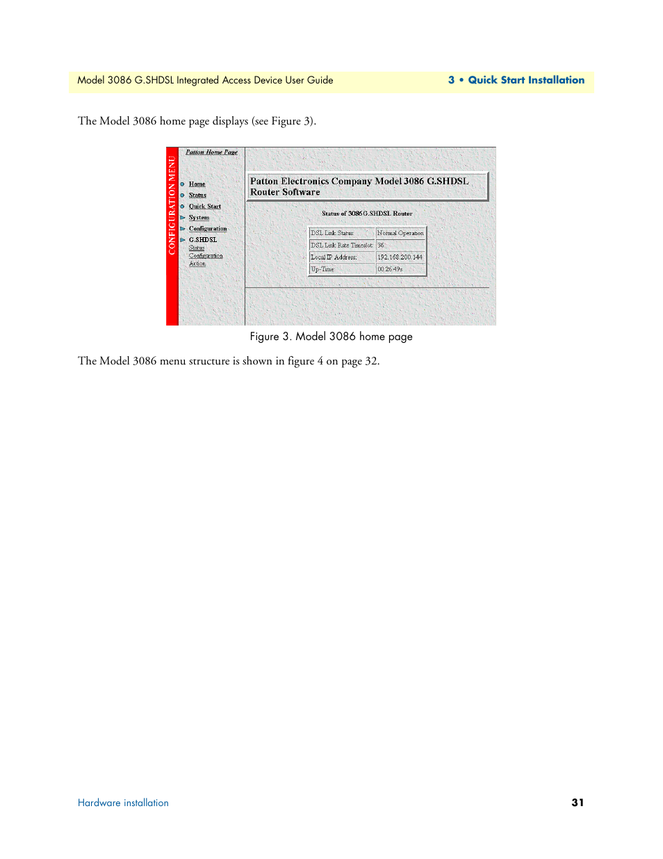 Patton electronic G.SHDSL INTEGRATED 3086 User Manual | Page 31 / 196