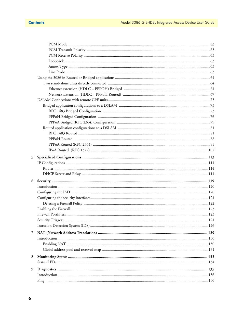 Patton electronic G.SHDSL INTEGRATED 3086 User Manual | Page 6 / 196