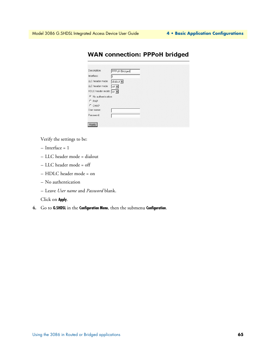 Patton electronic G.SHDSL INTEGRATED 3086 User Manual | Page 65 / 196