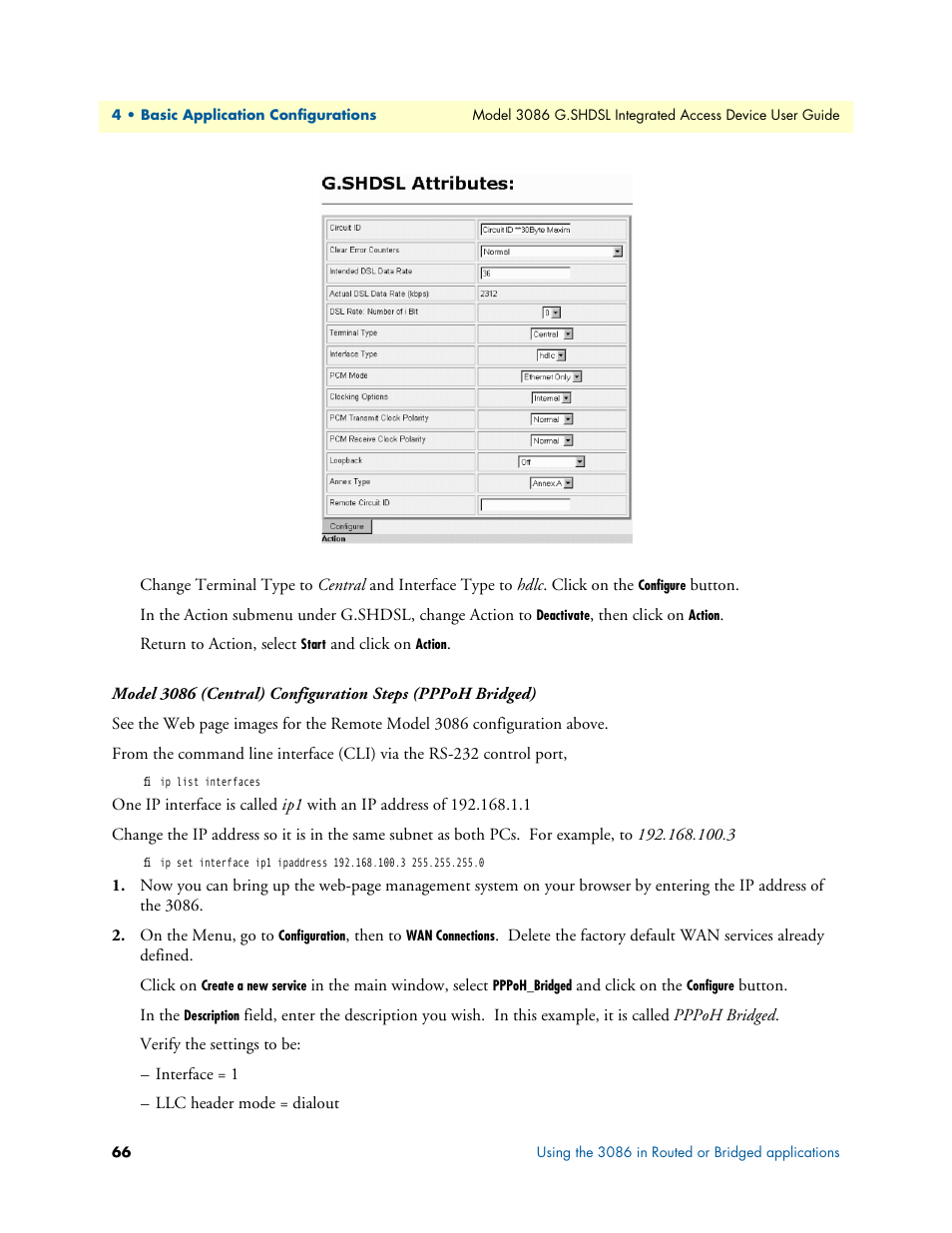 Patton electronic G.SHDSL INTEGRATED 3086 User Manual | Page 66 / 196