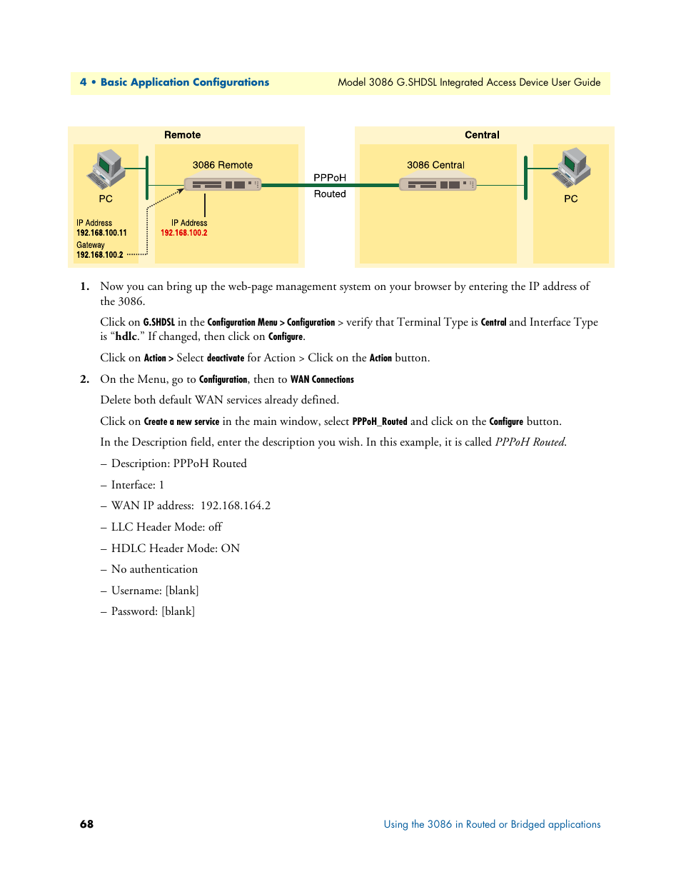 Patton electronic G.SHDSL INTEGRATED 3086 User Manual | Page 68 / 196