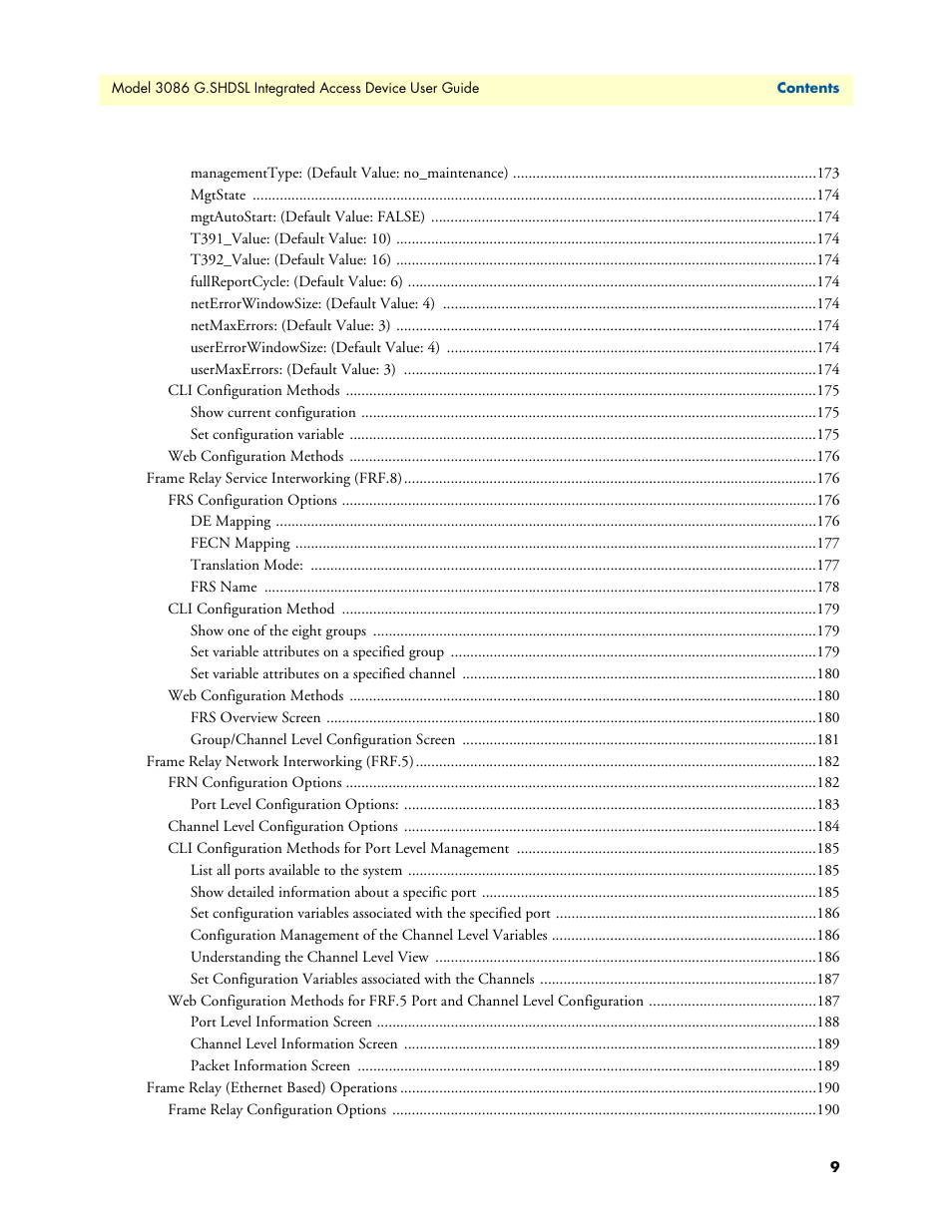 Patton electronic G.SHDSL INTEGRATED 3086 User Manual | Page 9 / 196