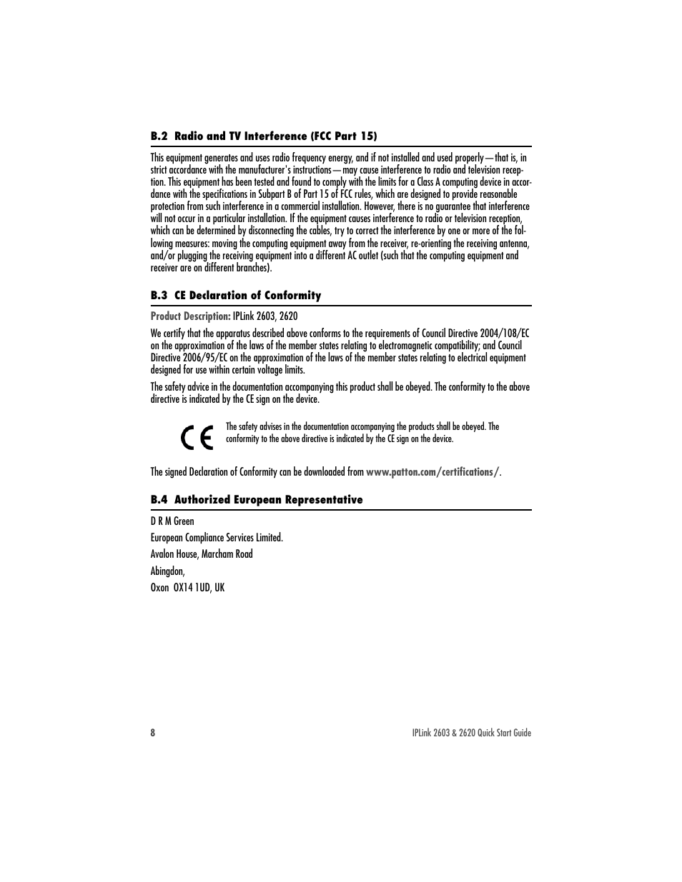 Patton electronic 2620 User Manual | Page 8 / 12