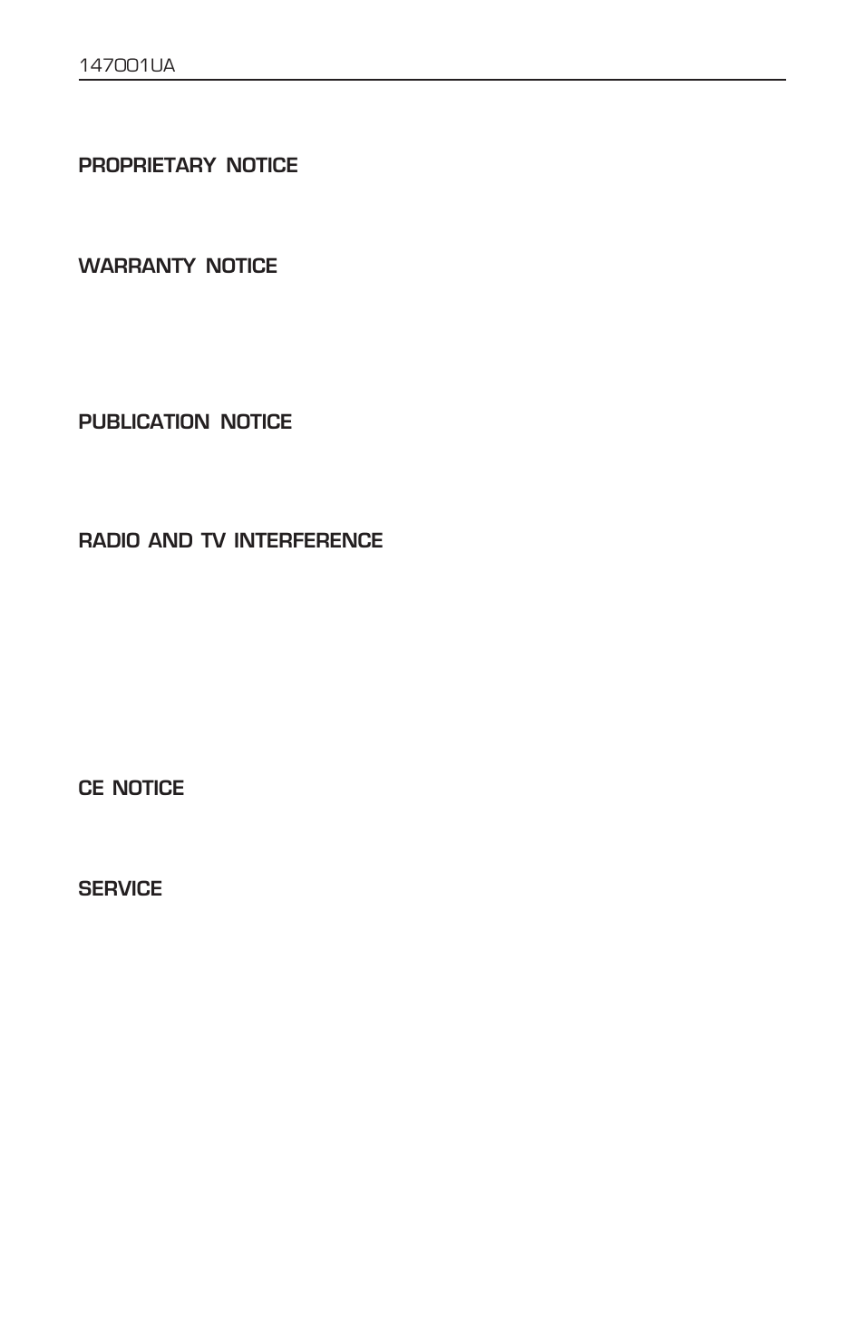 Proprietary notice, Warranty notice, Publication notice | Radio and tv interference, Ce notice, Service | Patton electronic 2020P User Manual | Page 3 / 9