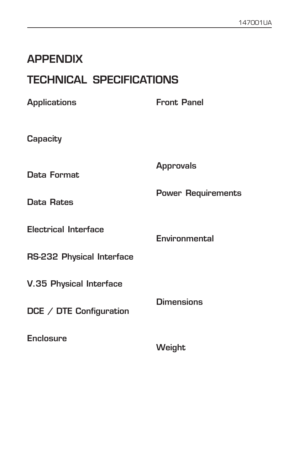 Appendix technical specifications | Patton electronic 2020P User Manual | Page 7 / 9