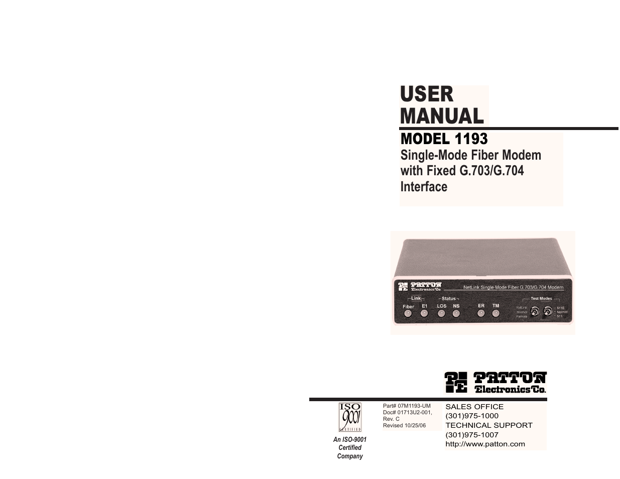 Patton electronic 1193 User Manual | 11 pages