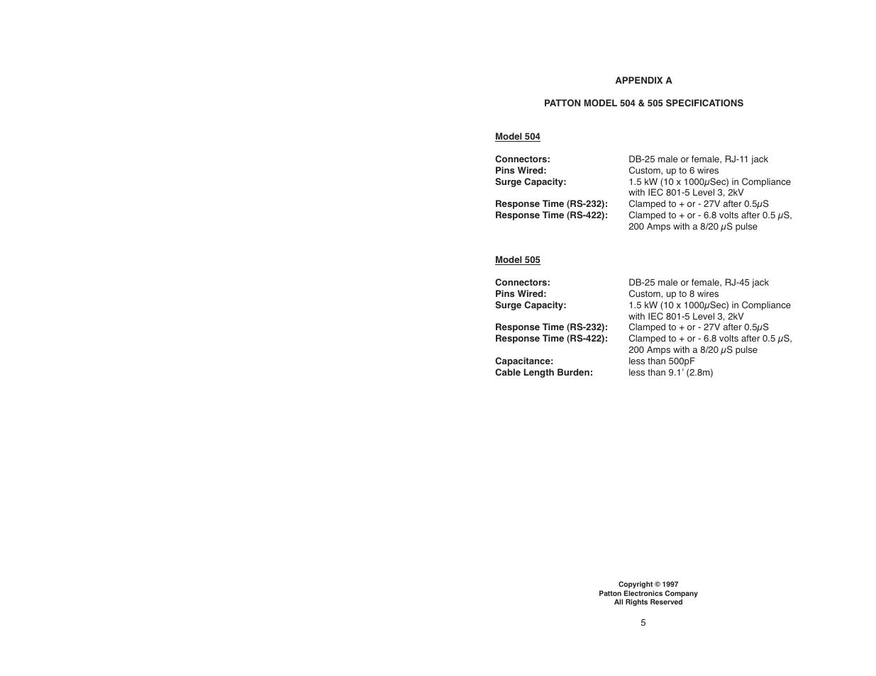 Patton electronic 505 User Manual | Page 6 / 8