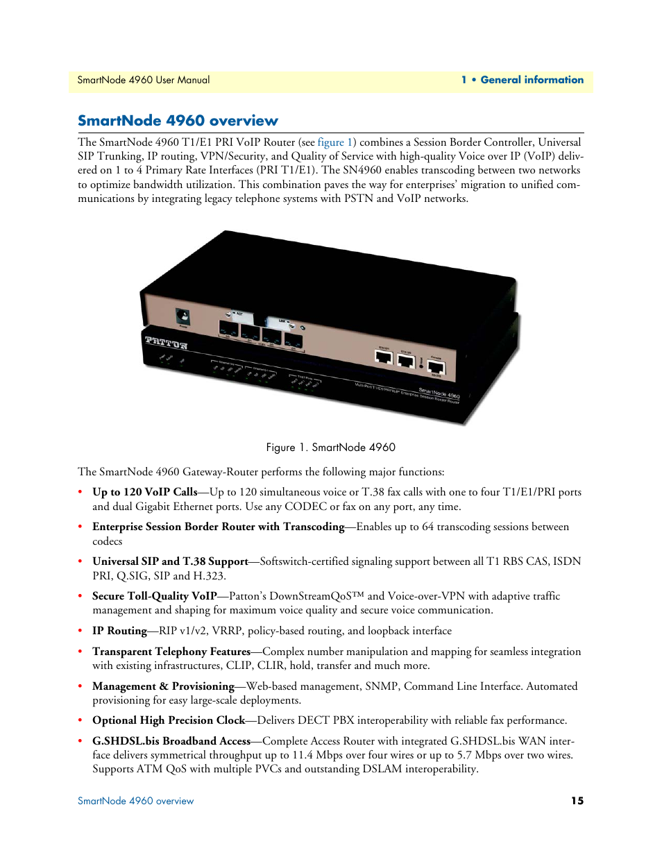 Smartnode 4960 overview, Smartnode 4960 | Patton electronic SMARTNODE 4960 User Manual | Page 14 / 68