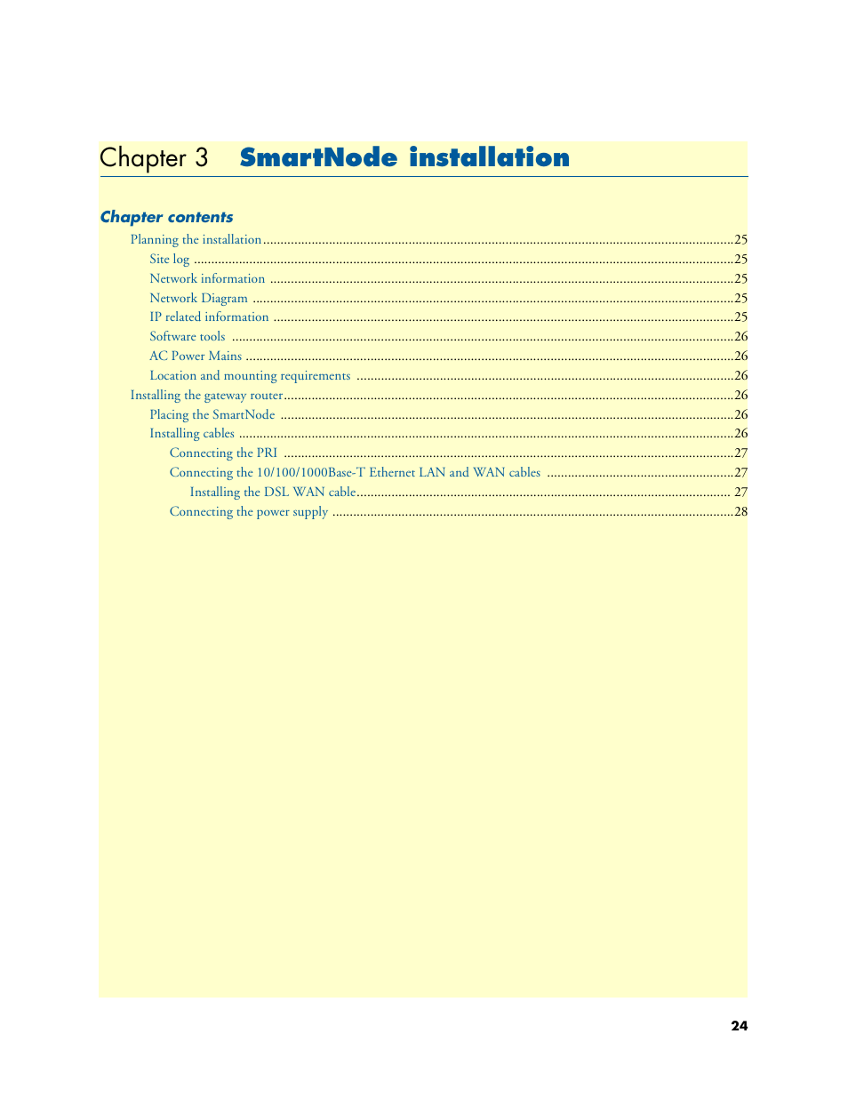 Chapter 3 smartnode installation, Smartnode installation, Chapter 3 | Patton electronic SMARTNODE 4960 User Manual | Page 23 / 68