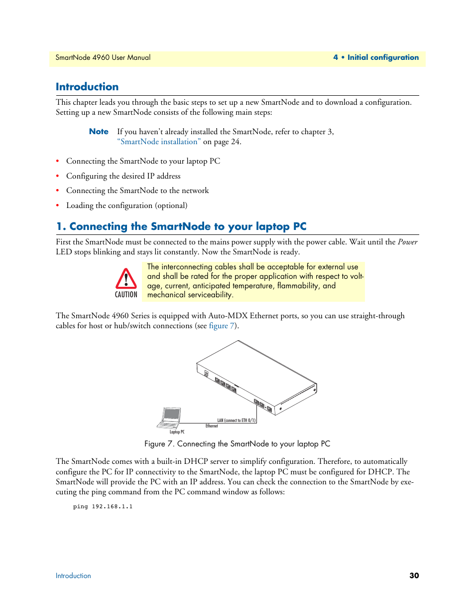 Introduction, Connecting the smartnode to your laptop pc | Patton electronic SMARTNODE 4960 User Manual | Page 29 / 68