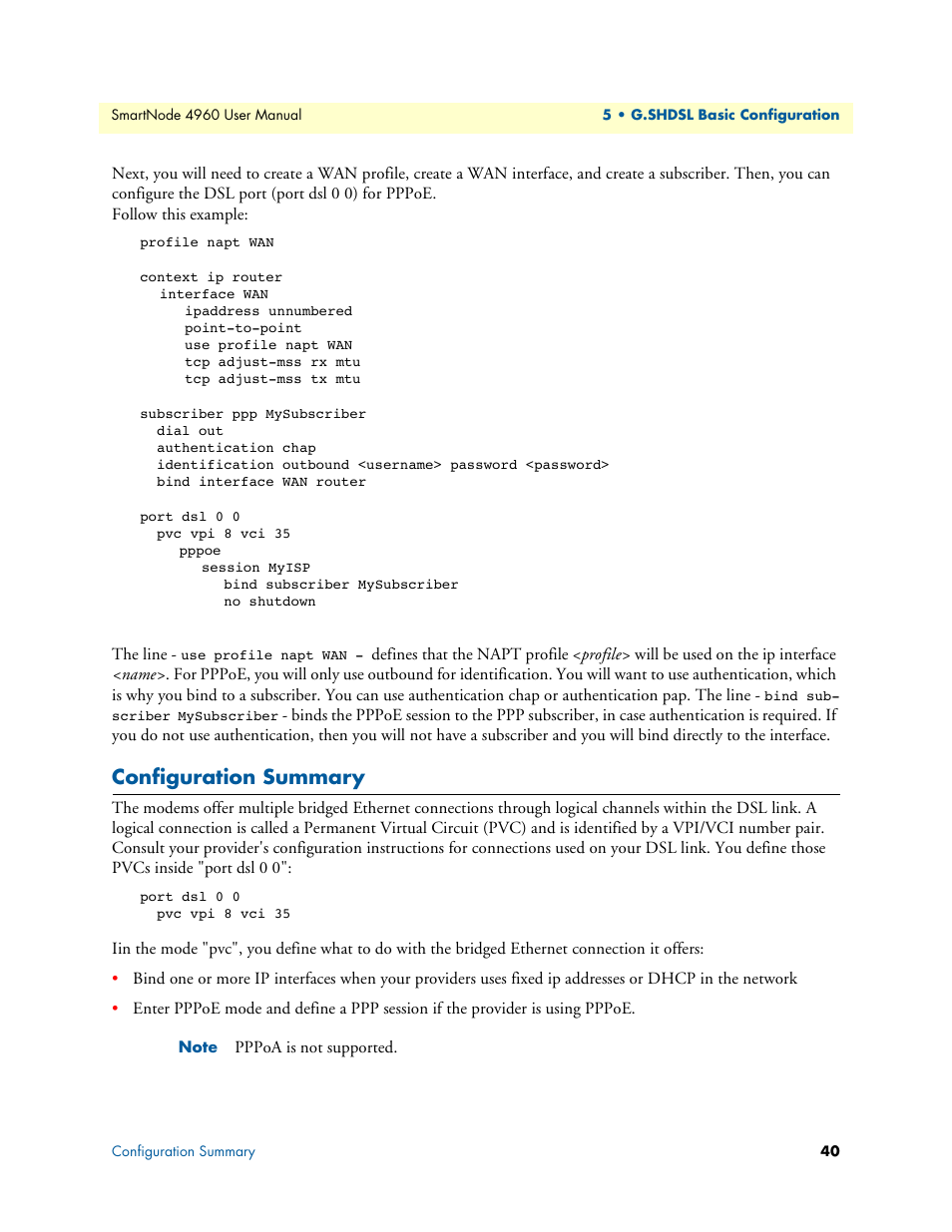 Configuration summary | Patton electronic SMARTNODE 4960 User Manual | Page 39 / 68