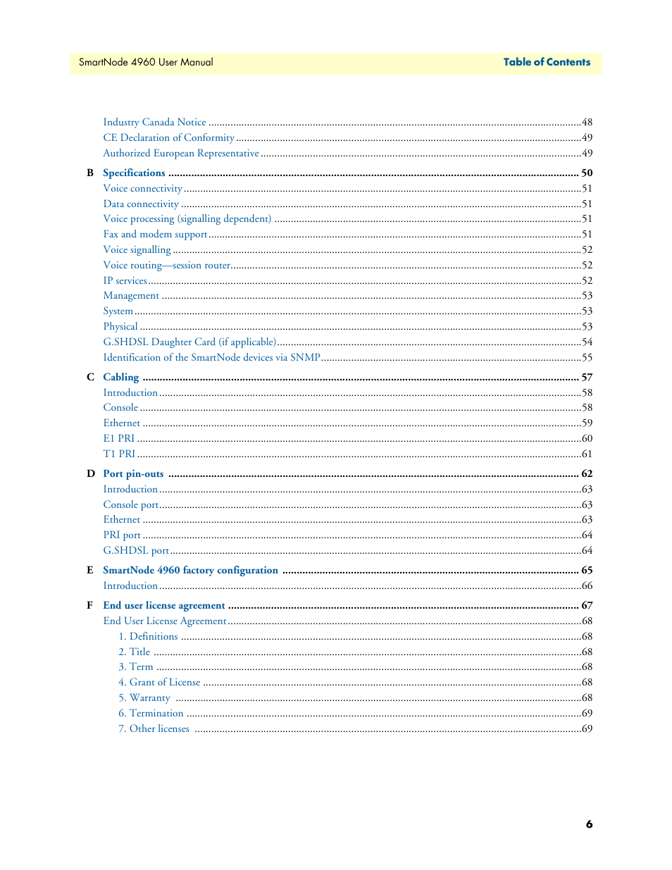 Patton electronic SMARTNODE 4960 User Manual | Page 6 / 68