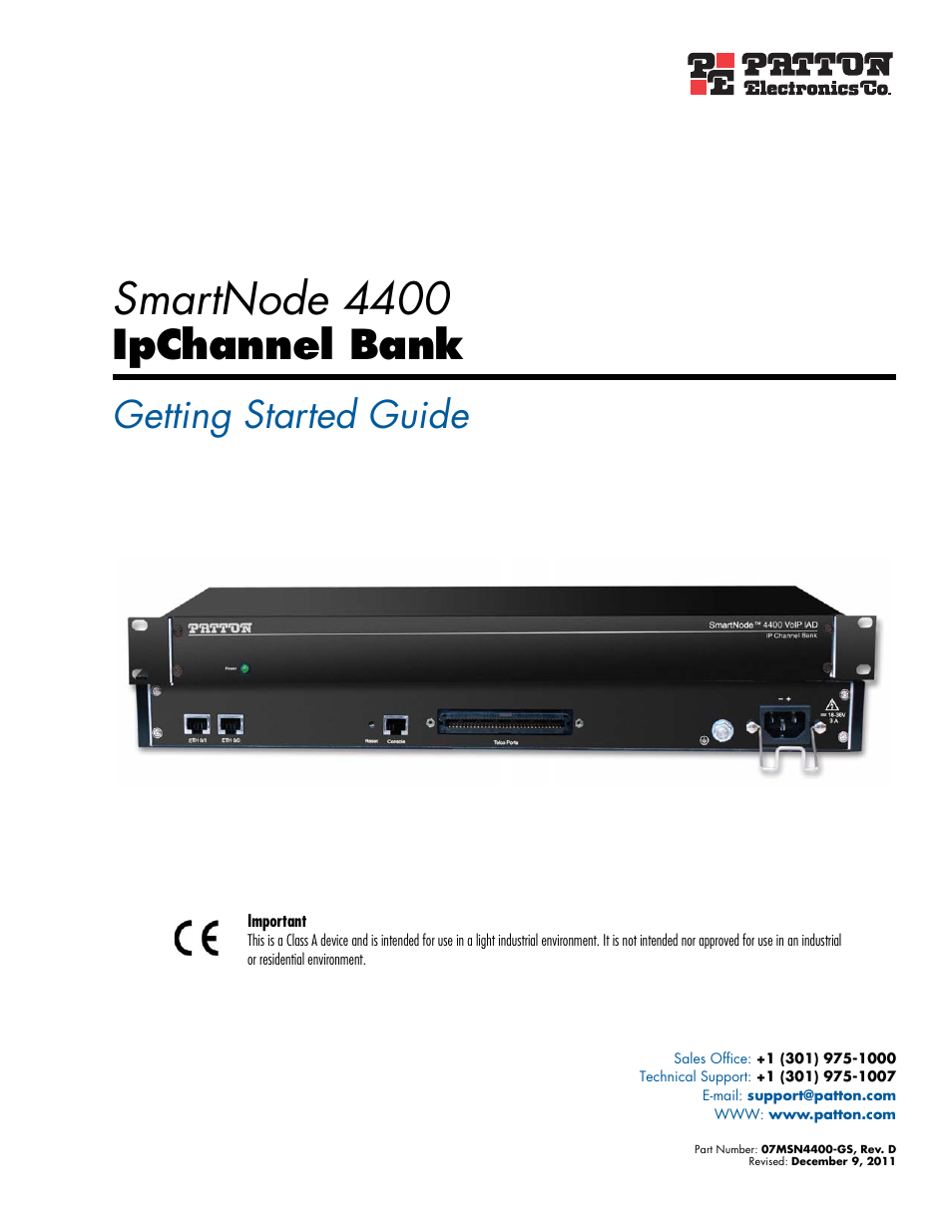 Patton electronic SmartNode 4400 User Manual | 69 pages