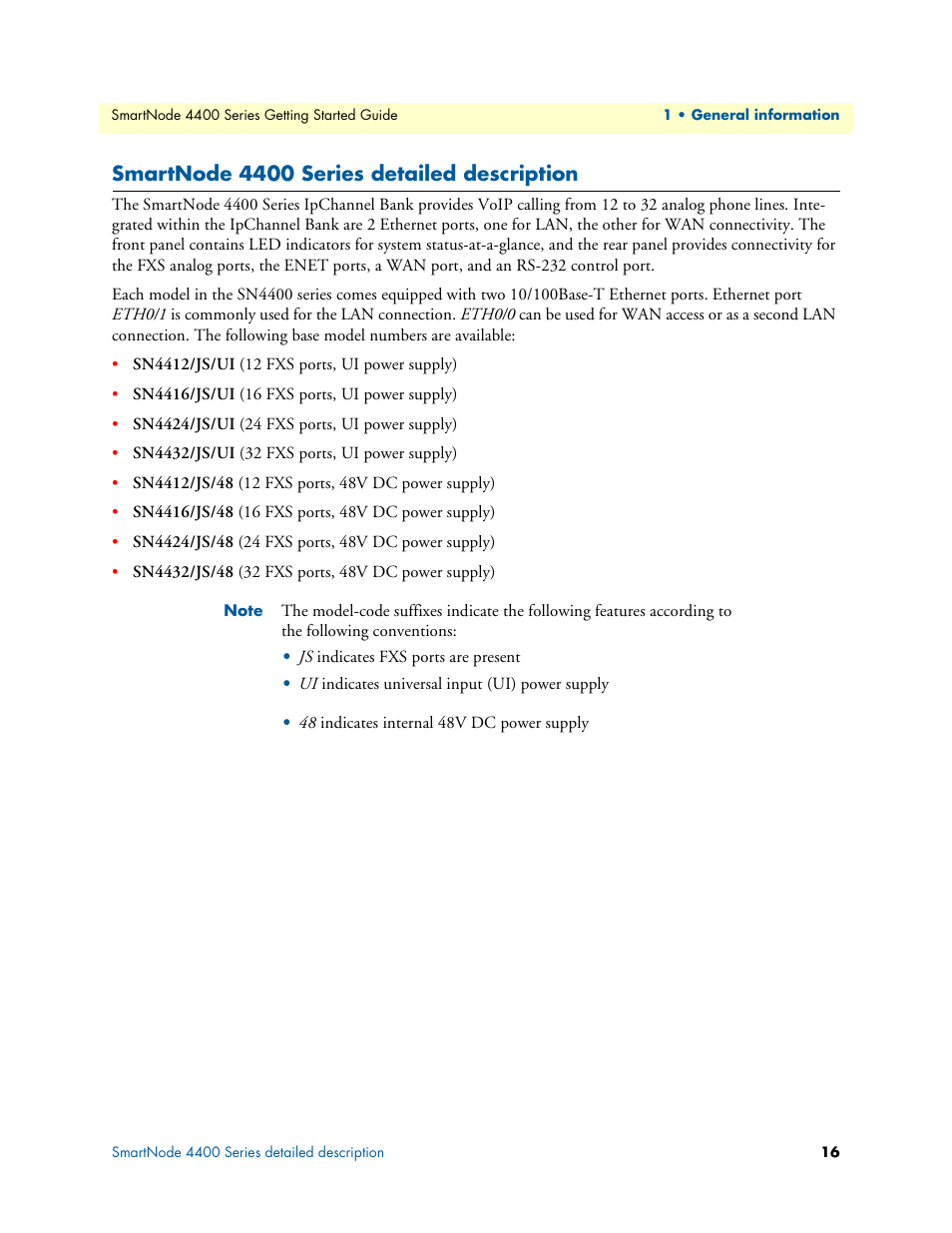 Smartnode 4400 series detailed description | Patton electronic SmartNode 4400 User Manual | Page 16 / 69