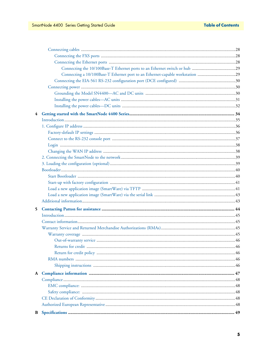 Patton electronic SmartNode 4400 User Manual | Page 5 / 69