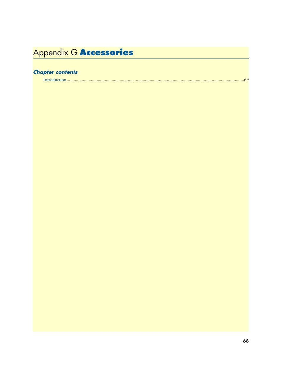 Appendix g accessories, Accessories | Patton electronic SmartNode 4400 User Manual | Page 68 / 69