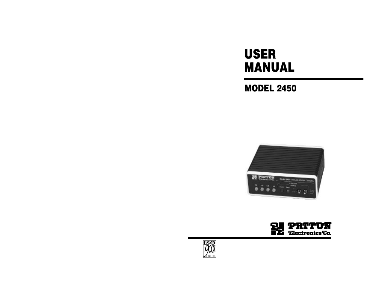 Patton electronic 2450 User Manual | 11 pages