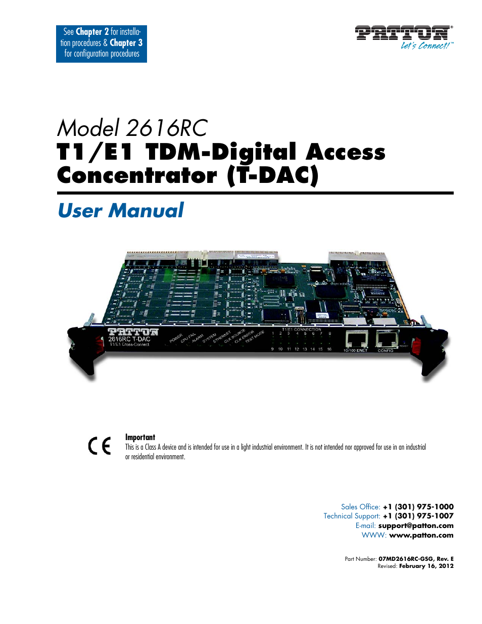 Patton electronic 2616RC User Manual | 80 pages