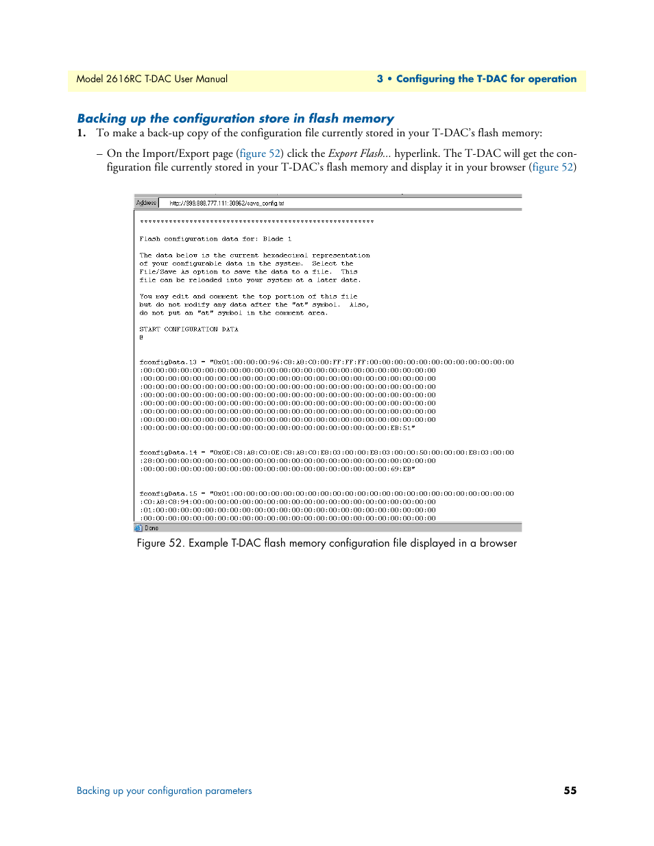 Backing up the configuration store in flash memory | Patton electronic 2616RC User Manual | Page 55 / 80