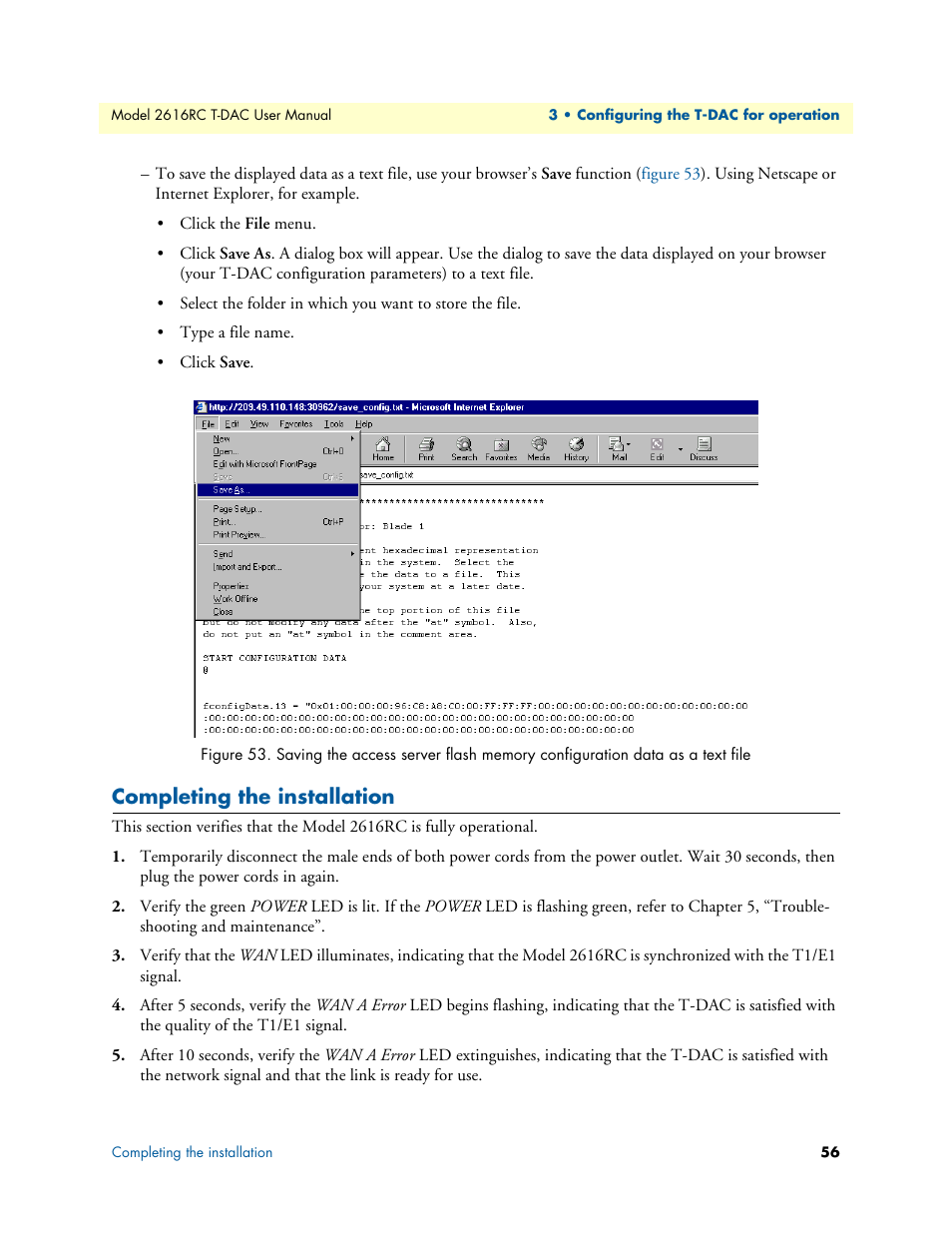 Completing the installation | Patton electronic 2616RC User Manual | Page 56 / 80