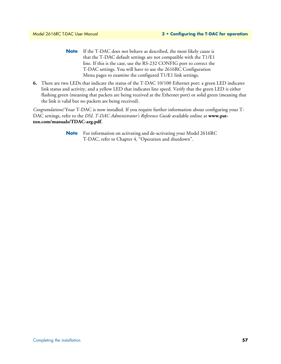 Patton electronic 2616RC User Manual | Page 57 / 80