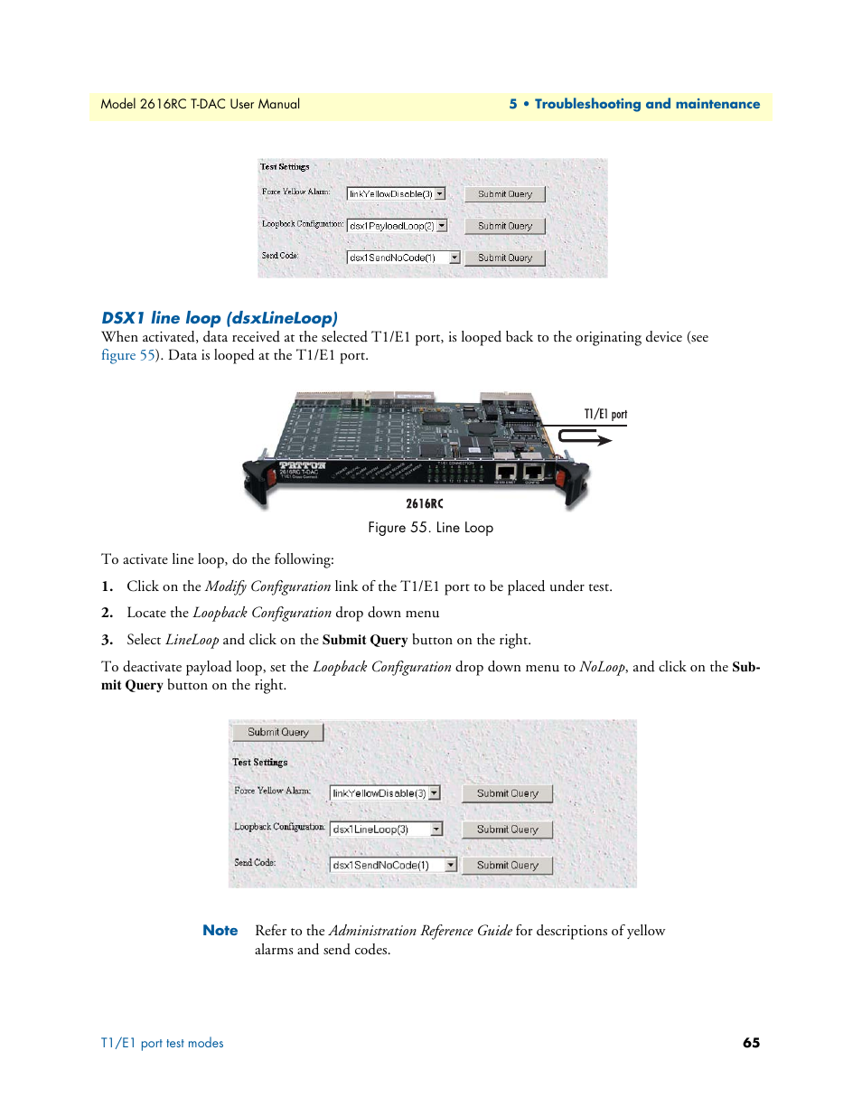 Dsx1 line loop (dsxlineloop), Line loop | Patton electronic 2616RC User Manual | Page 65 / 80