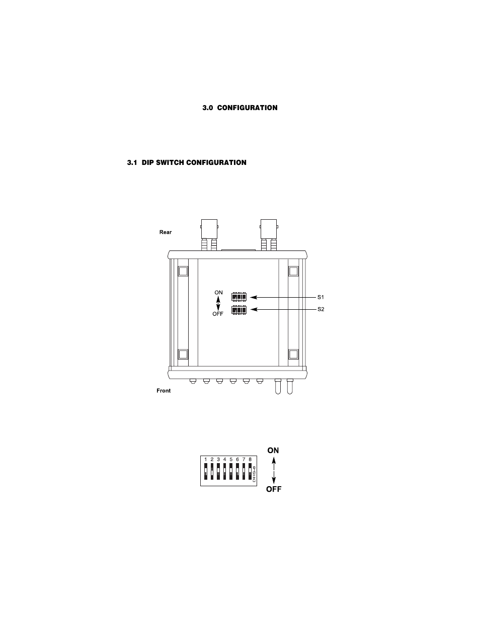 0 configuration, 1 dip switch configuration, Configuration | Dip switch configuration | Patton electronic 2701/B User Manual | Page 7 / 28