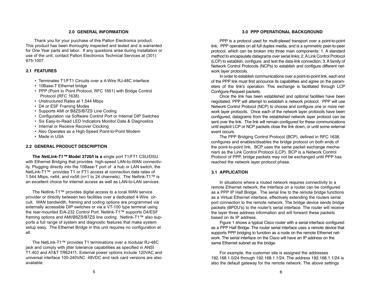 Patton electronic 2720/I Series User Manual | Page 6 / 48