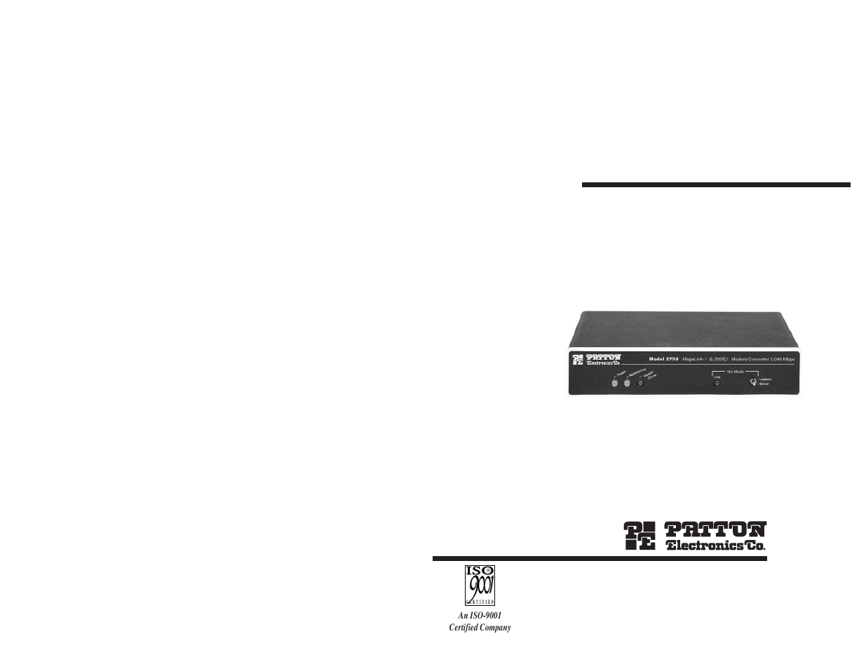 Patton electronic 2703-X21 User Manual | 10 pages