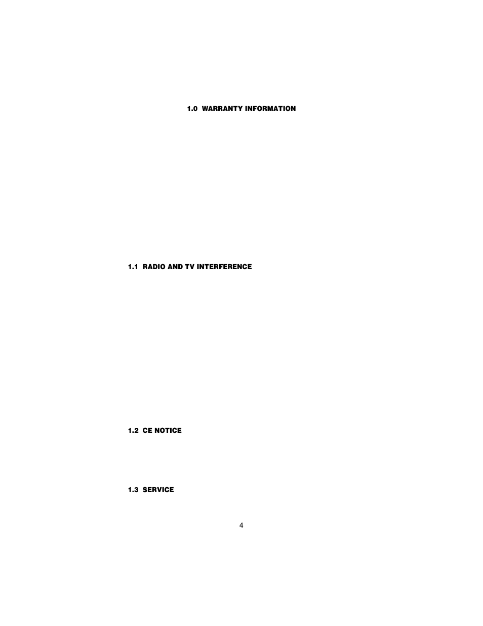 0 warranty information, 1 radio and tv interference, 2 ce notice | 3 service, Warranty information, Radio and tv interference, Ce notice, Service | Patton electronic MODEL 2707/I User Manual | Page 4 / 24