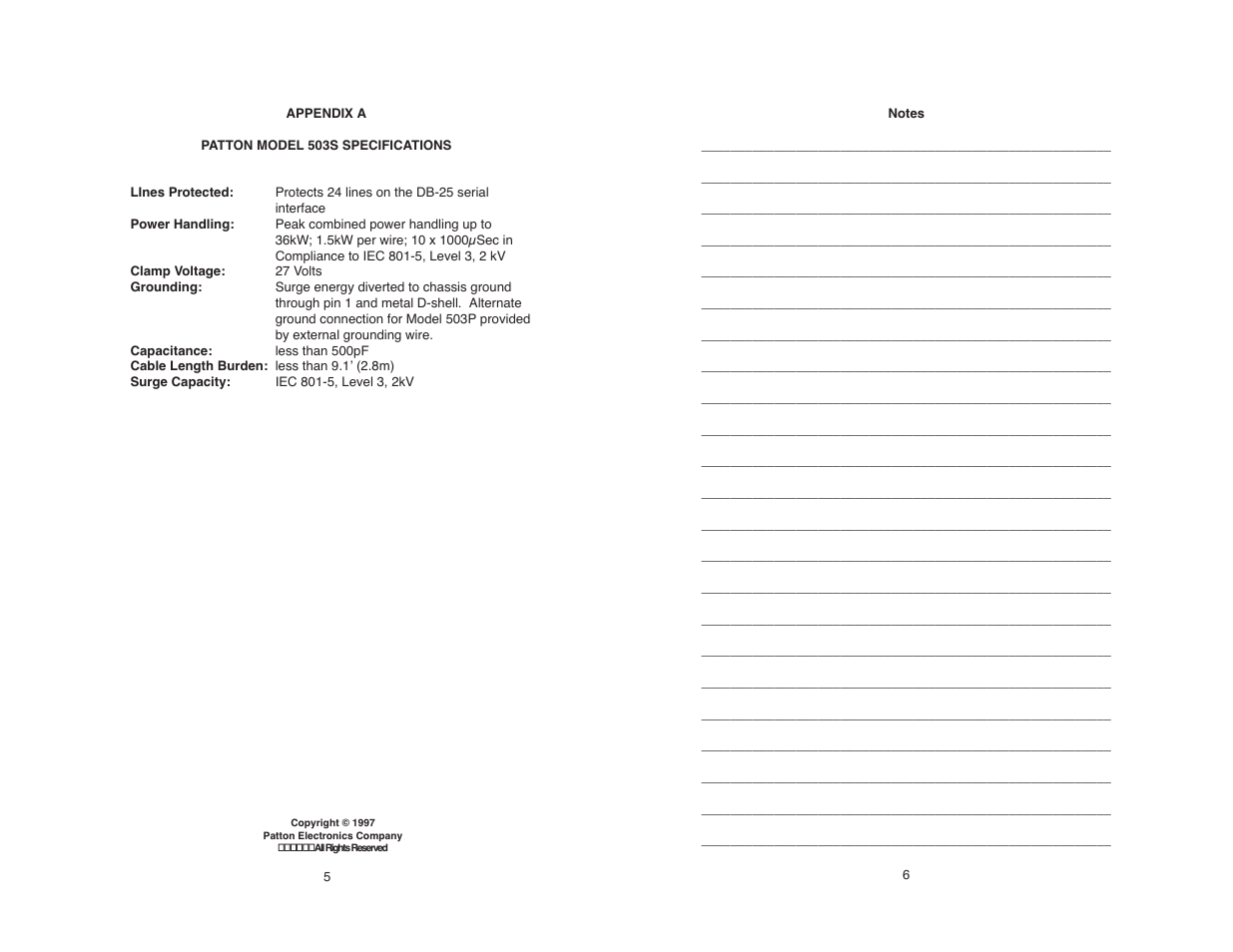 Patton electronic 503S User Manual | Page 6 / 8