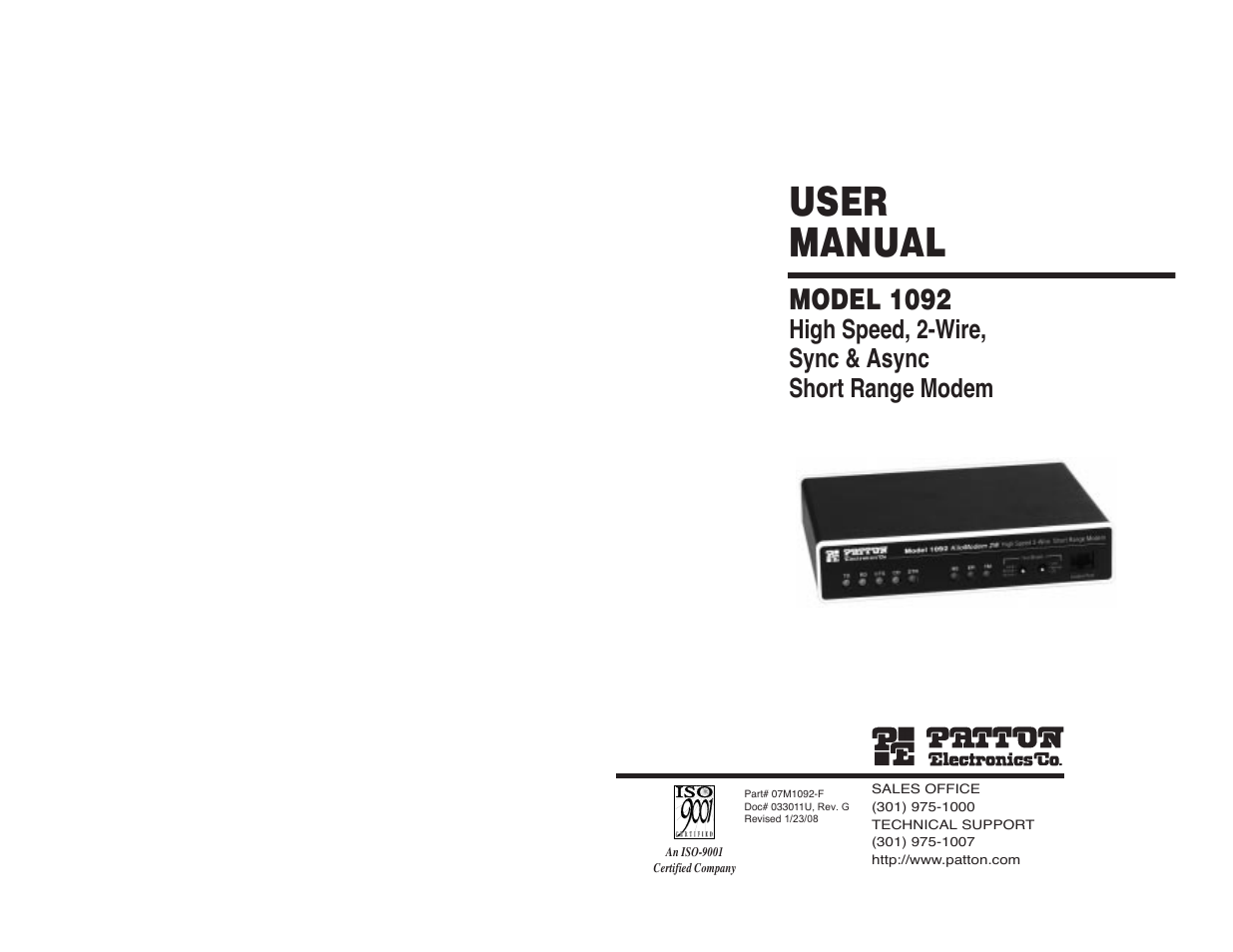 Patton electronic 1092 User Manual | 40 pages