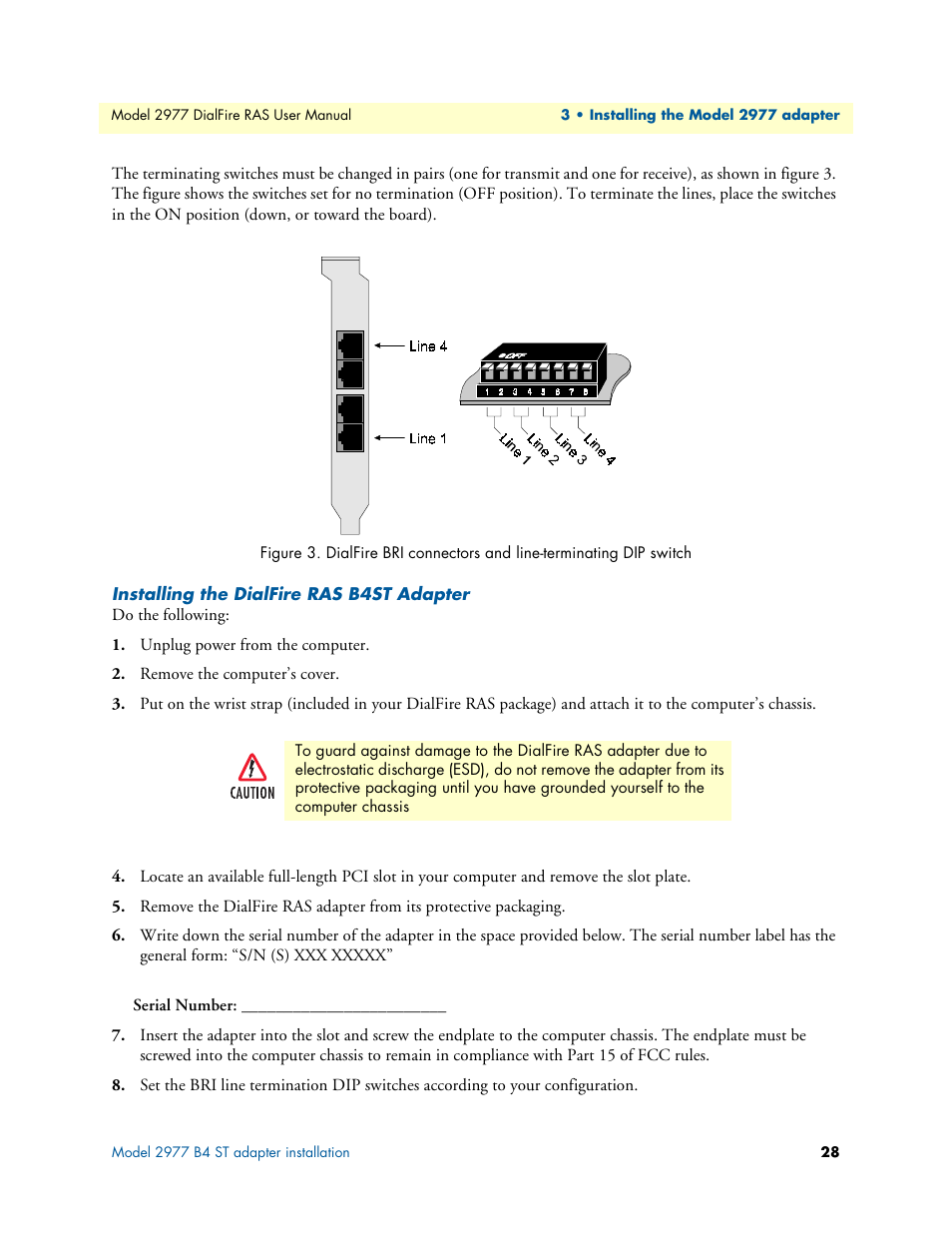 Installing the dialfire ras b4st adapter | Patton electronic DIALFIRE 2977 User Manual | Page 28 / 59