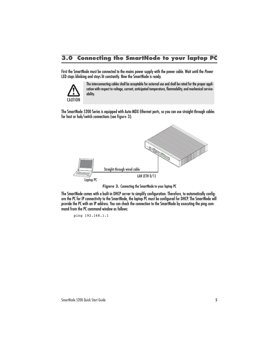 0 connecting the smartnode to your laptop pc | Patton electronic SmartNode 07MSN5200-QS User Manual | Page 5 / 12
