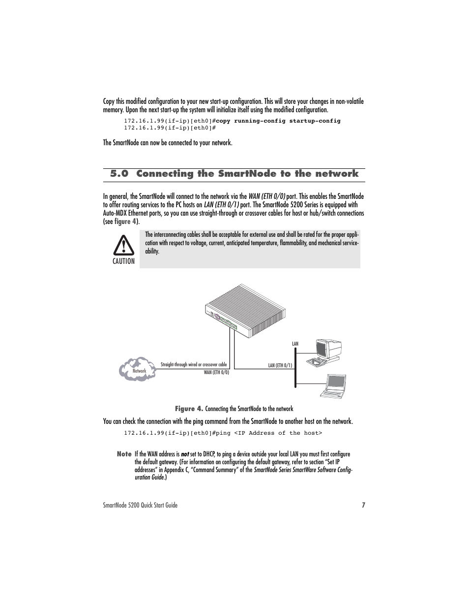 0 connecting the smartnode to the network, 0 “connecting the smartnode to the, Network | Patton electronic SmartNode 07MSN5200-QS User Manual | Page 7 / 12