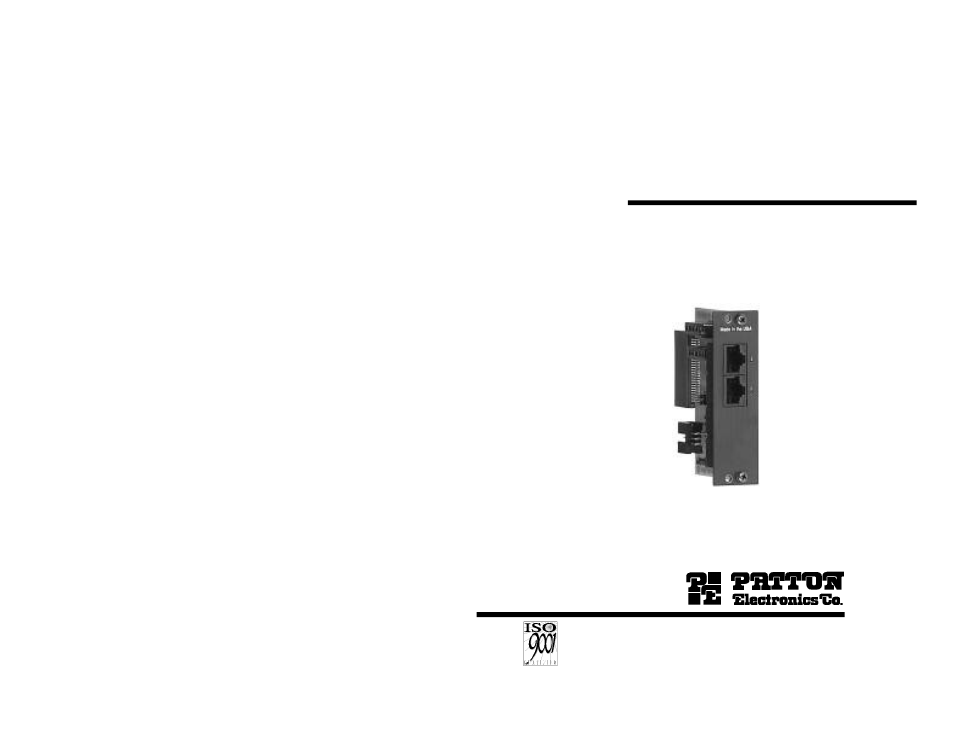 Patton electronic IM2RC/F User Manual | 11 pages