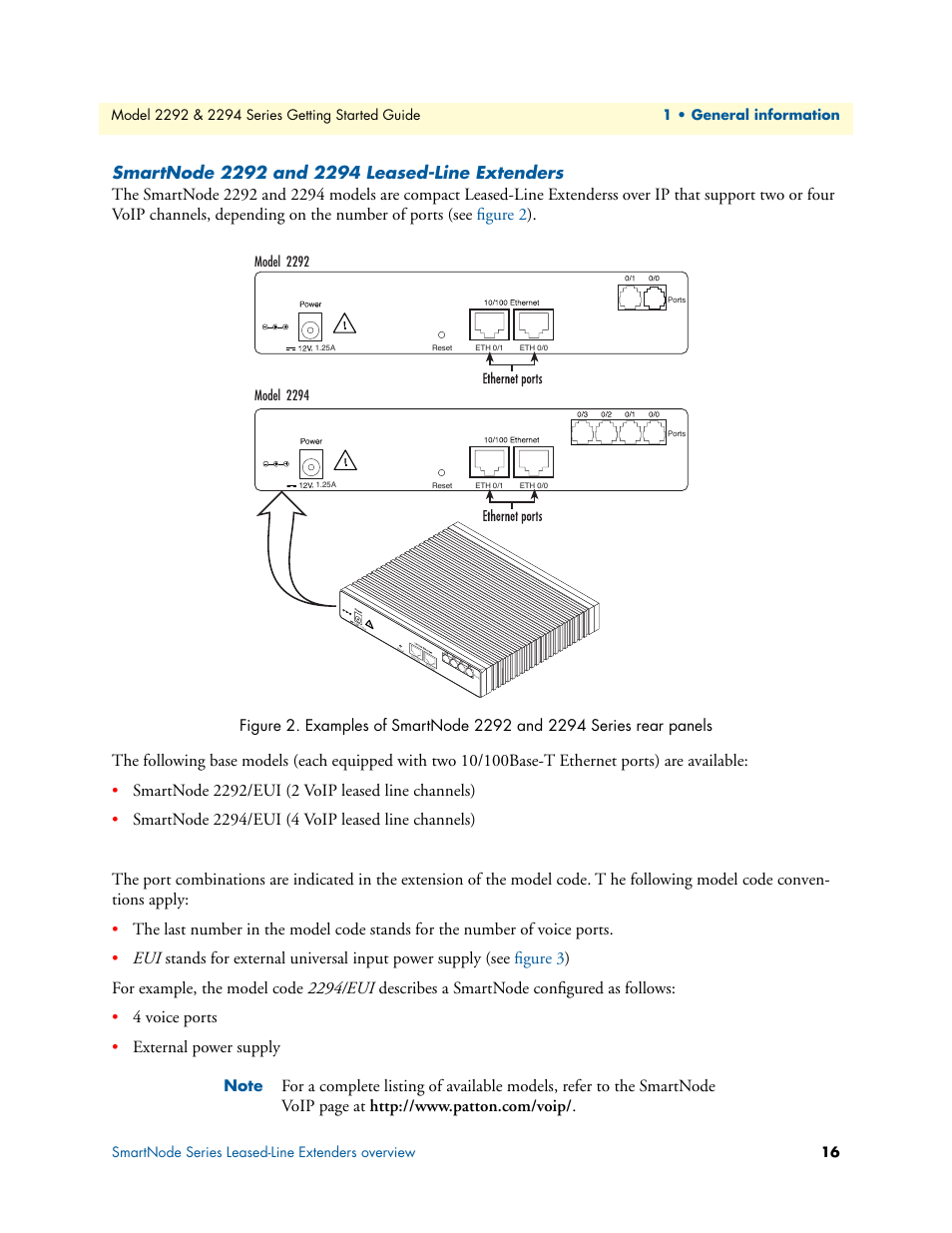 Smartnode 2292 and 2294 leased-line extenders | Patton electronic SmartNode 2294 User Manual | Page 16 / 53