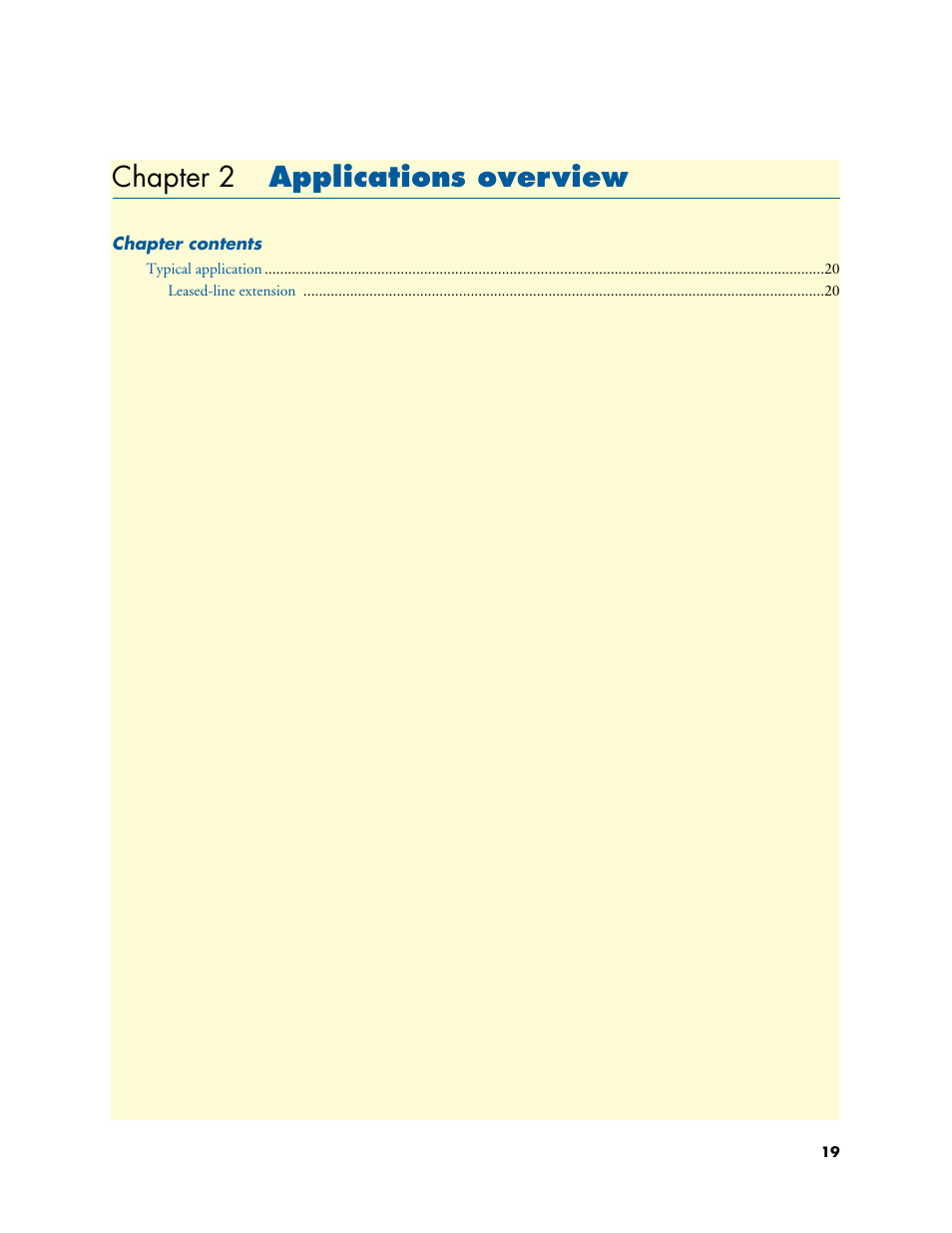 Chapter 2 applications overview, Applications overview, Chapter 2 | Patton electronic SmartNode 2294 User Manual | Page 19 / 53